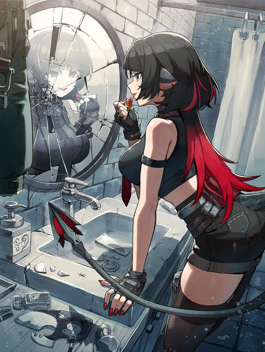 This is a pixiv picture whose title is 【お仕事】鏡とジェーン・ドゥ.
