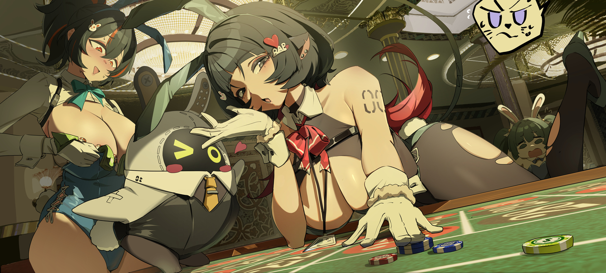 This is a pixiv picture whose title is 警察组兔女郎20.