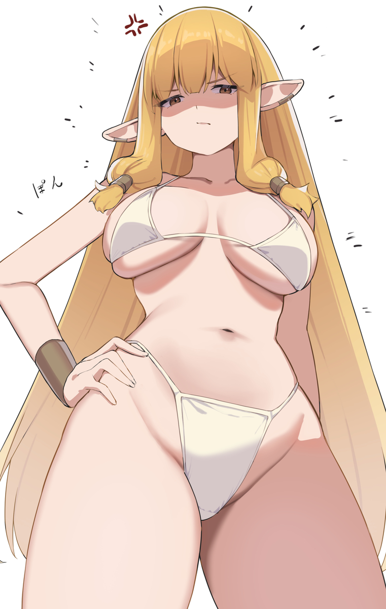 This is a pixiv picture whose title is ゼーリエの服をビキニに変える魔法.