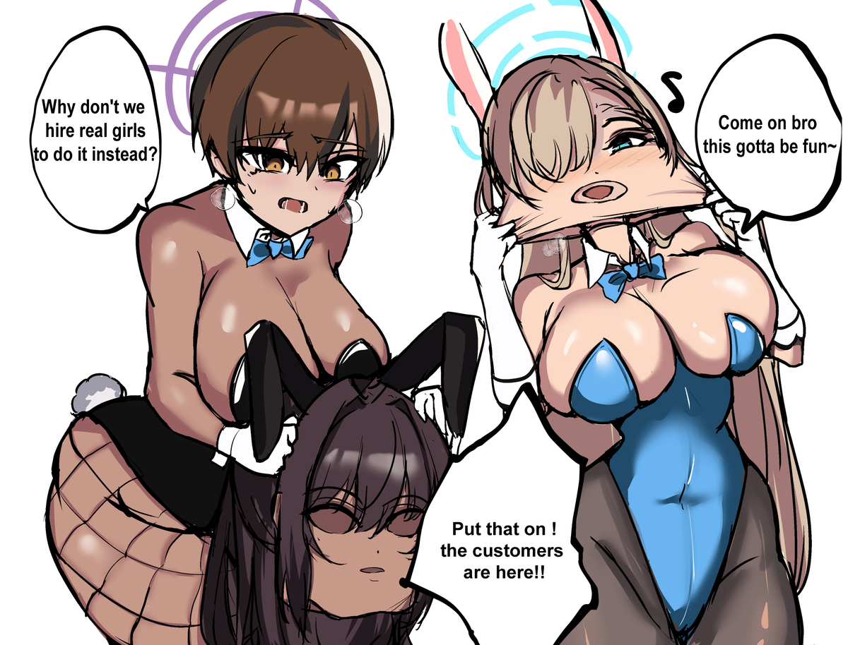 This is a pixiv picture whose title is Bunny part time job.