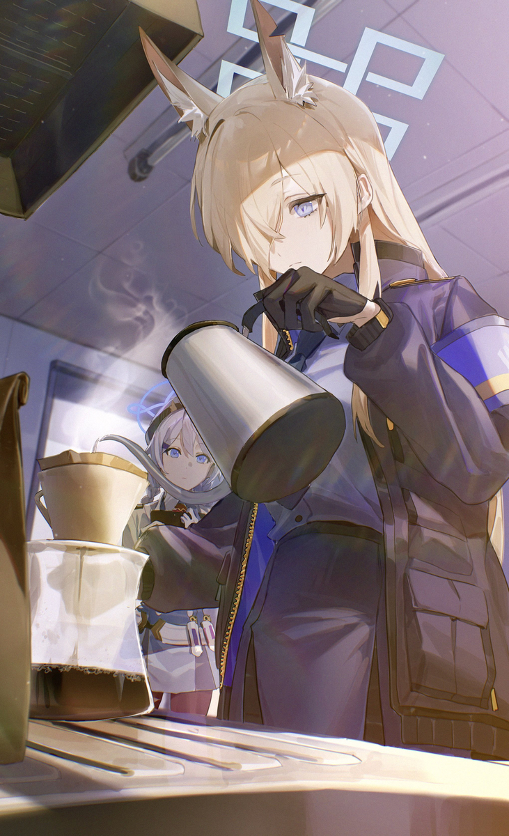 This is a pixiv picture whose title is コーヒー淹れカンナ….