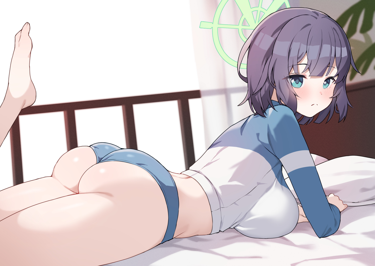 This is a pixiv picture whose title is ぷりけつ水着サキ.