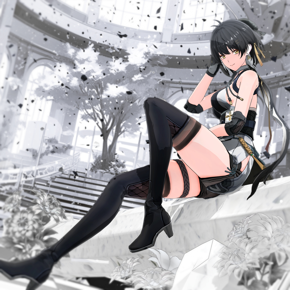 This is a pixiv picture whose title is 【MMD鳴潮】 漂泊者さん その４.