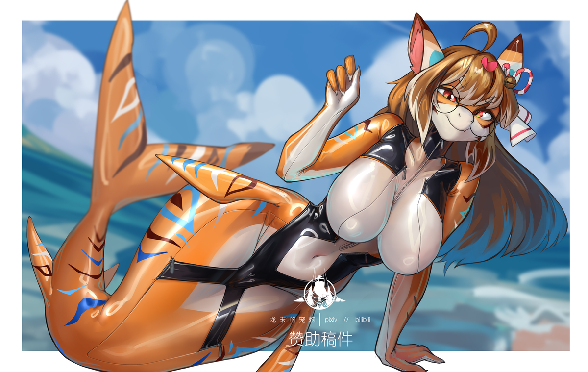 This is a pixiv picture whose title is 连体泳衣.