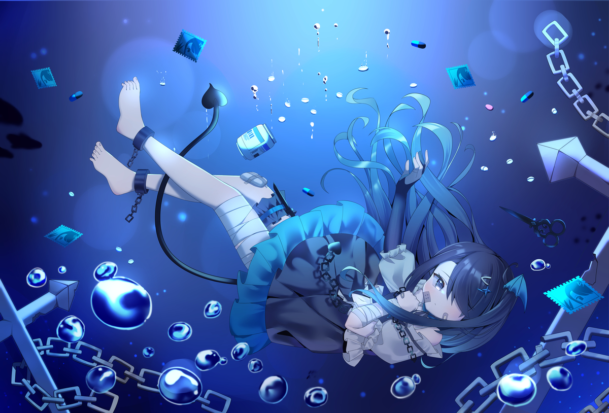 This is a pixiv picture whose title is 沉溺于梦之海的少女.