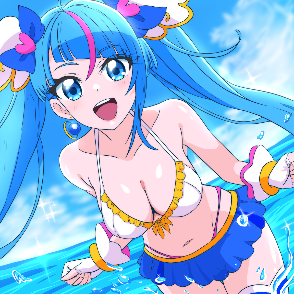 This is a pixiv picture whose title is 【水着】無限に広がる青い空！！【キュアスカイ】.