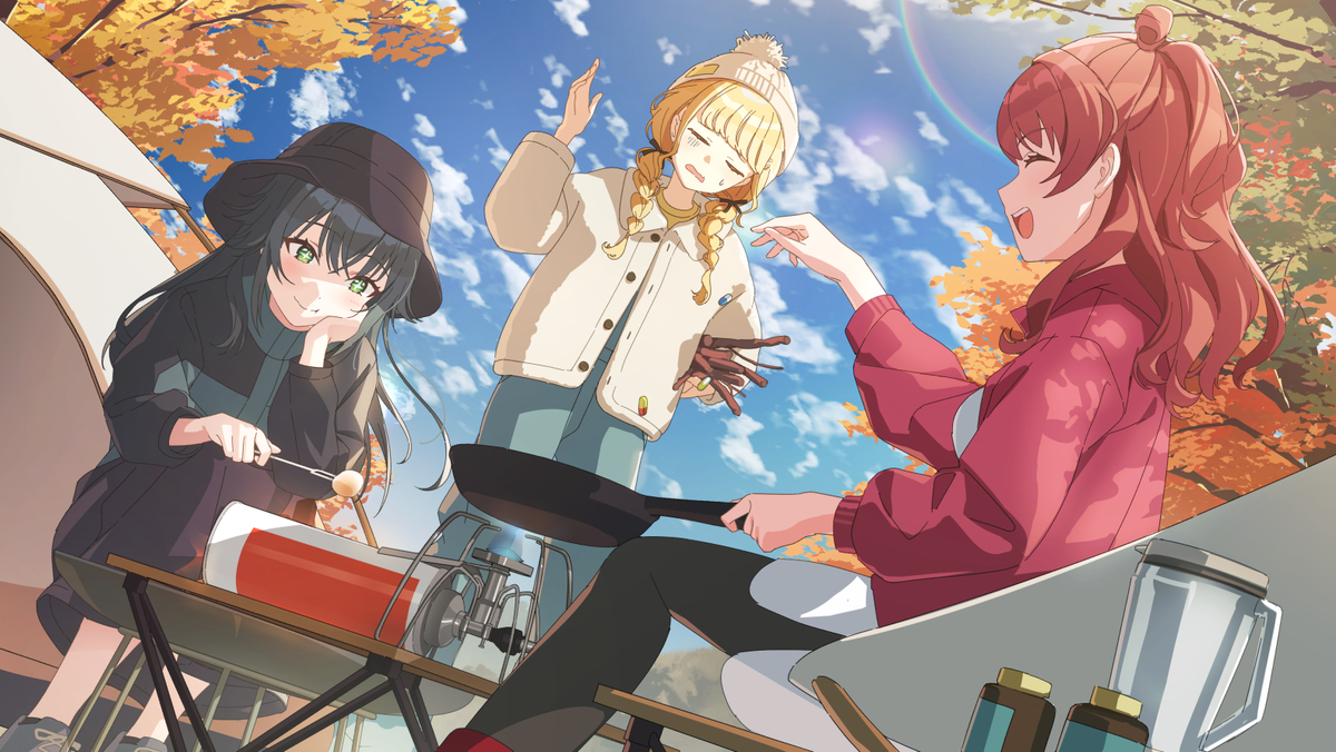 This is a pixiv picture whose title is 信号機秋キャンプ.