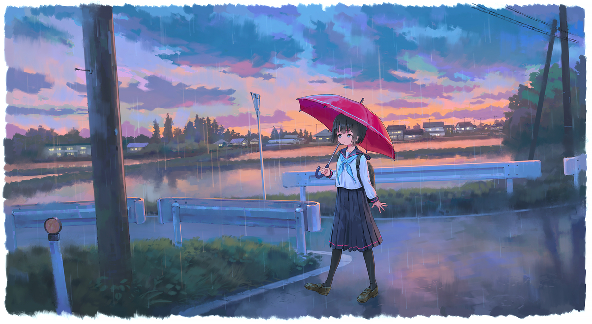 This is a pixiv picture whose title is 帰り.