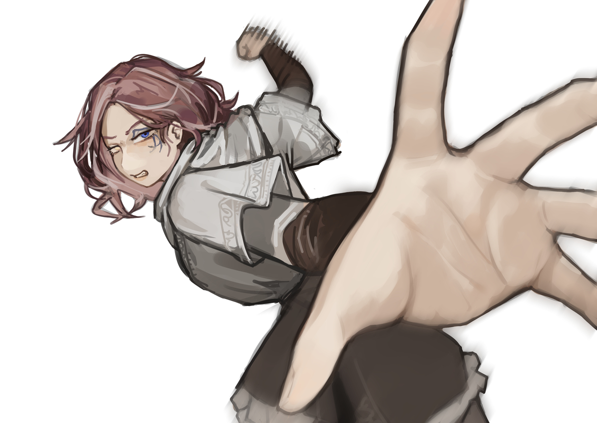 This is a pixiv picture whose title is 给你一拳，看你还癫不癫.