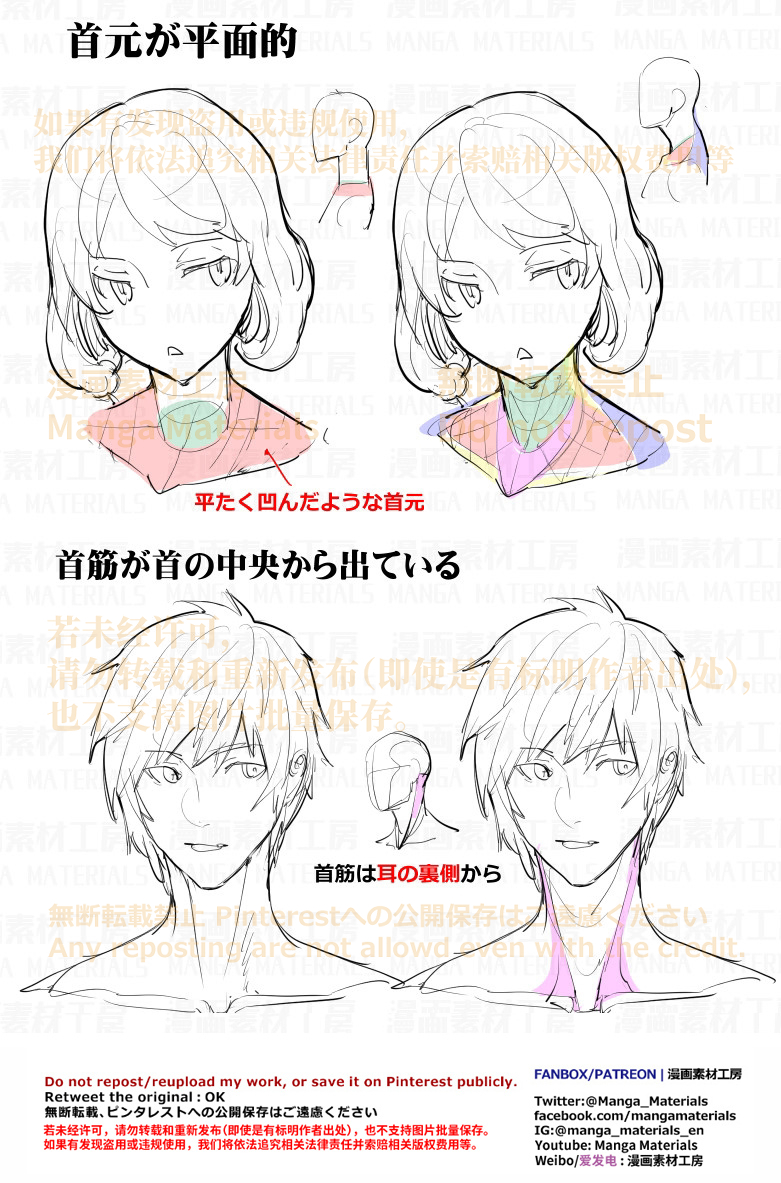 This is a pixiv picture whose title is 個人メモ：首の立体感.