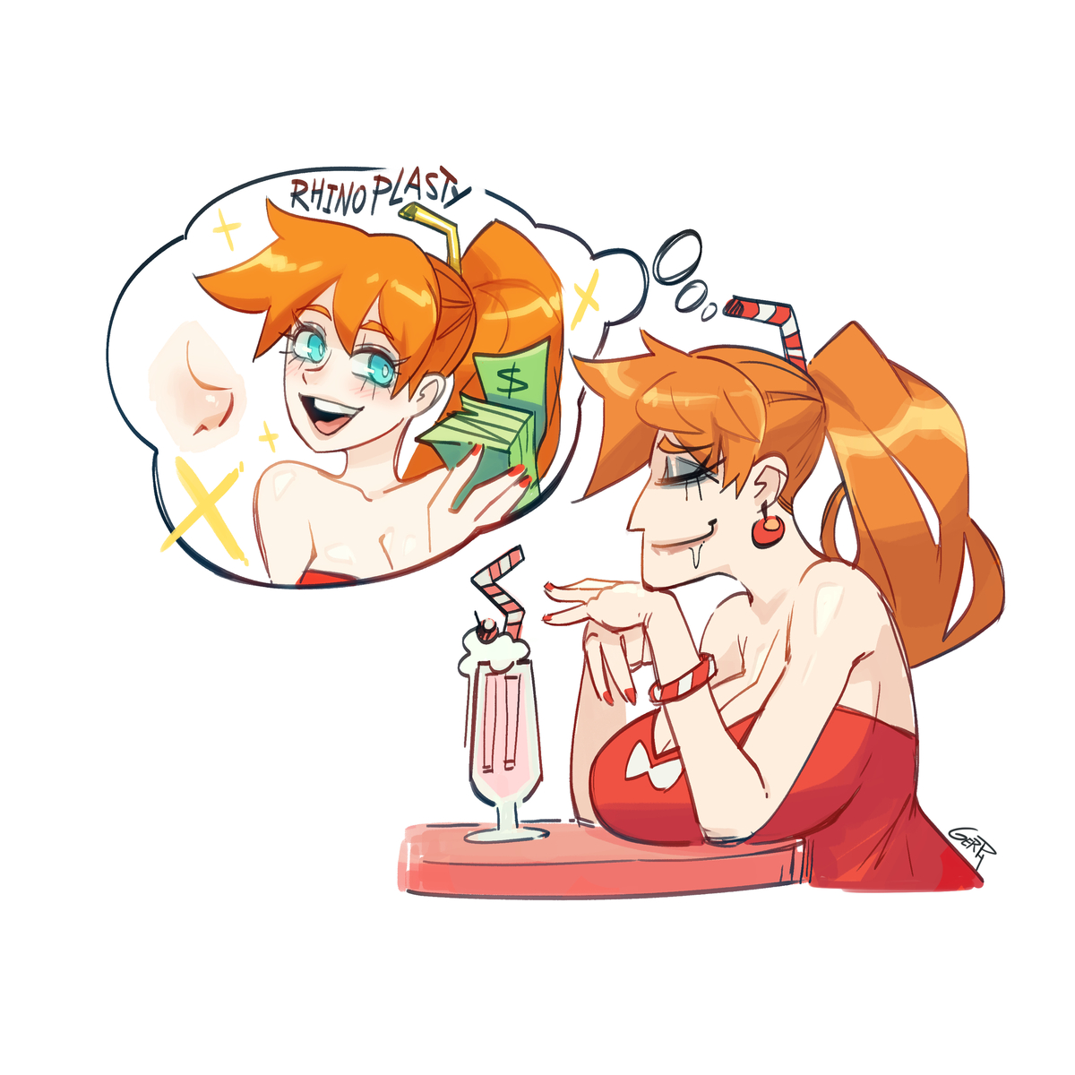 This is a pixiv picture whose title is Millie´s Rhinoplasty.