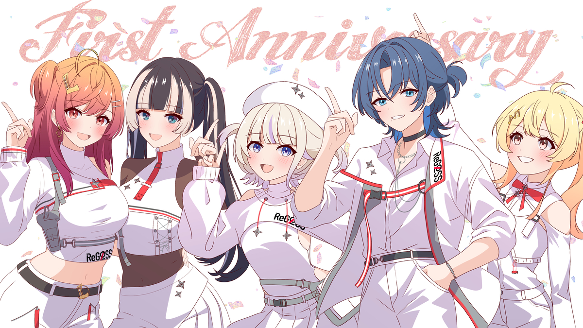 This is a pixiv picture whose title is ReGLOSS1周年！.