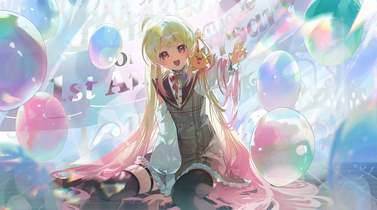 This is a pixiv picture whose title is 1周年.
