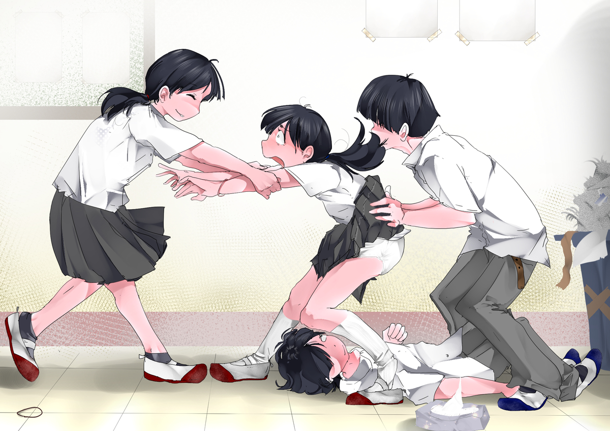 This is a pixiv picture whose title is 「座れ」　「嫌じゃ」.