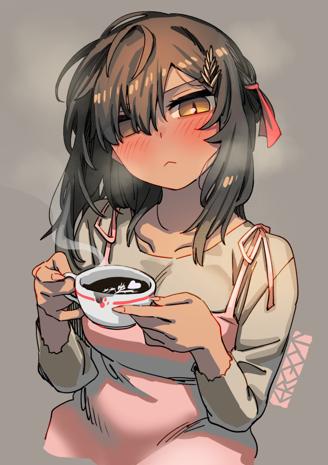 This is a pixiv picture whose title is 飲み物を強奪された.