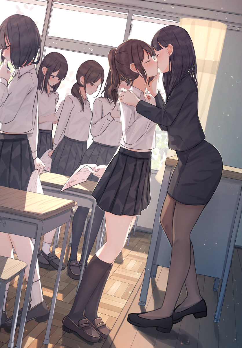 This is a pixiv picture whose title is 点数秒だけキスするご褒美.