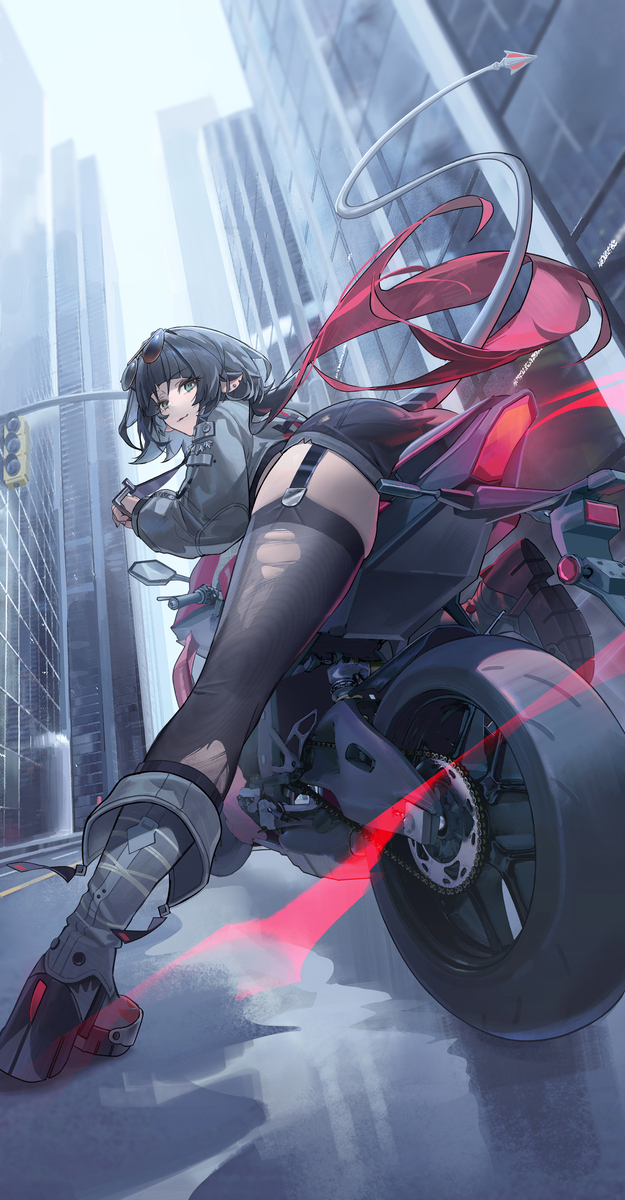 This is a pixiv picture whose title is 🐭🏍️.