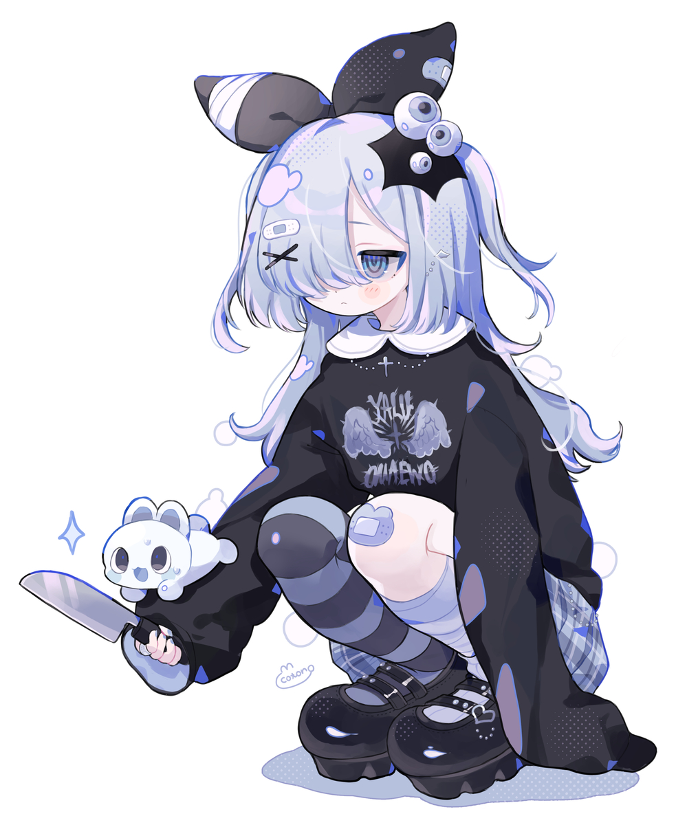 This is a pixiv picture whose title is 🔪💙.