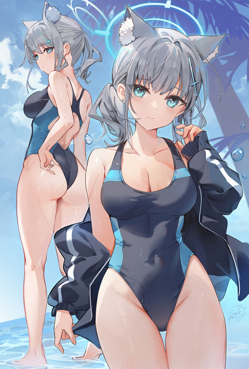 This is a pixiv picture whose title is 水着シロコ.