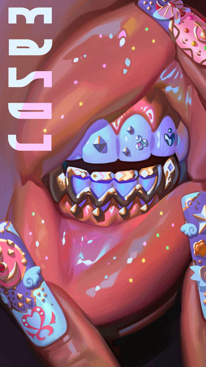 This is a pixiv picture whose title is 唇!!.