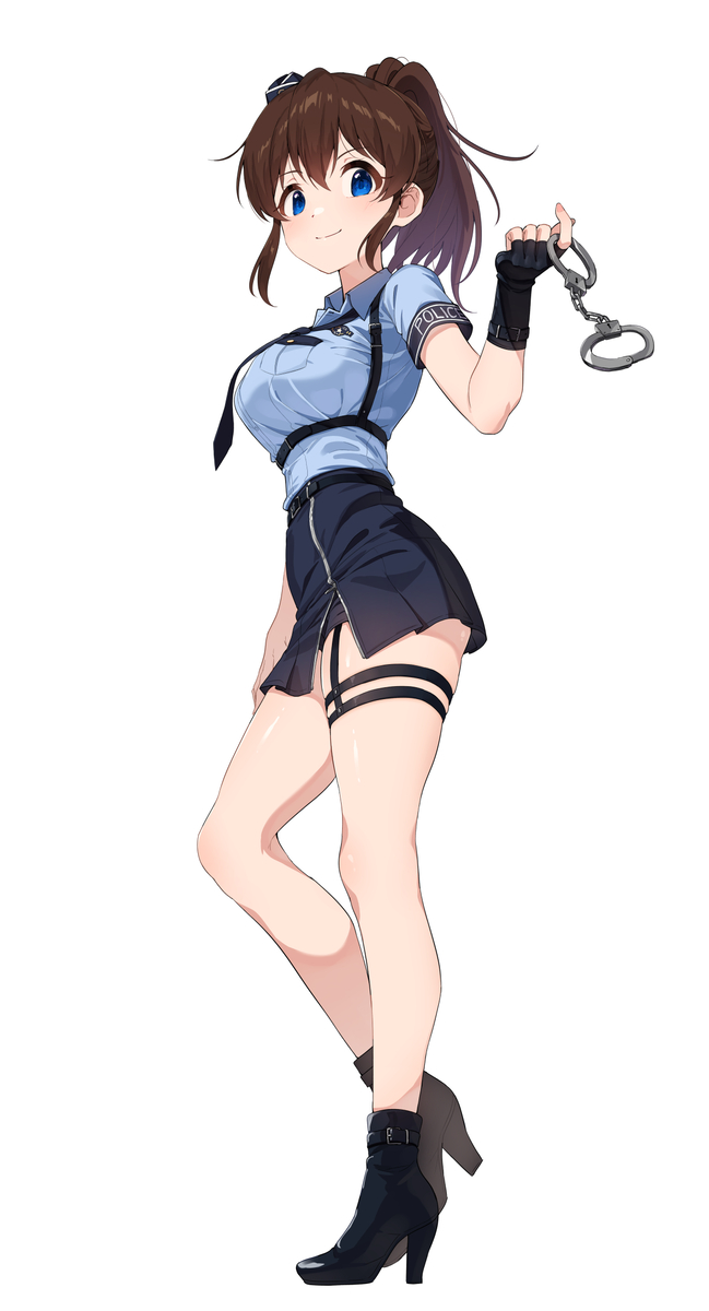 This is a pixiv picture whose title is 飢えた人を逮捕する警察.