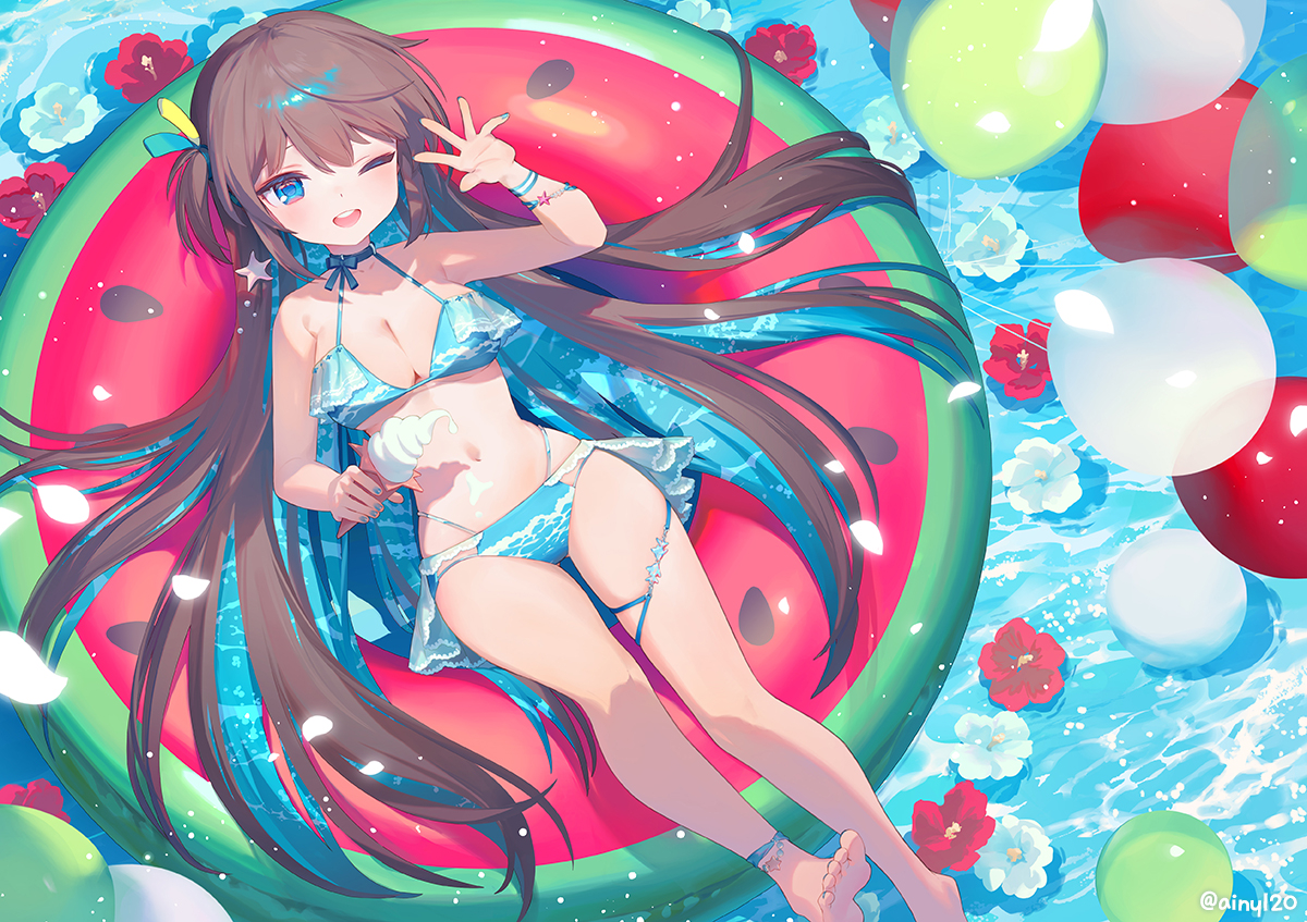 This is a pixiv picture whose title is 真夏の思い出.