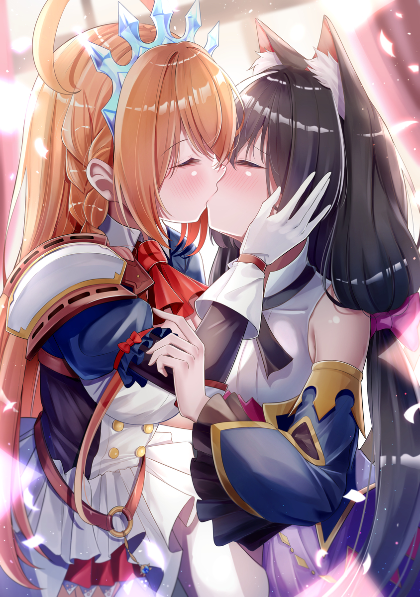 This is a pixiv picture whose title is 二人は幸せなキスをして終了.