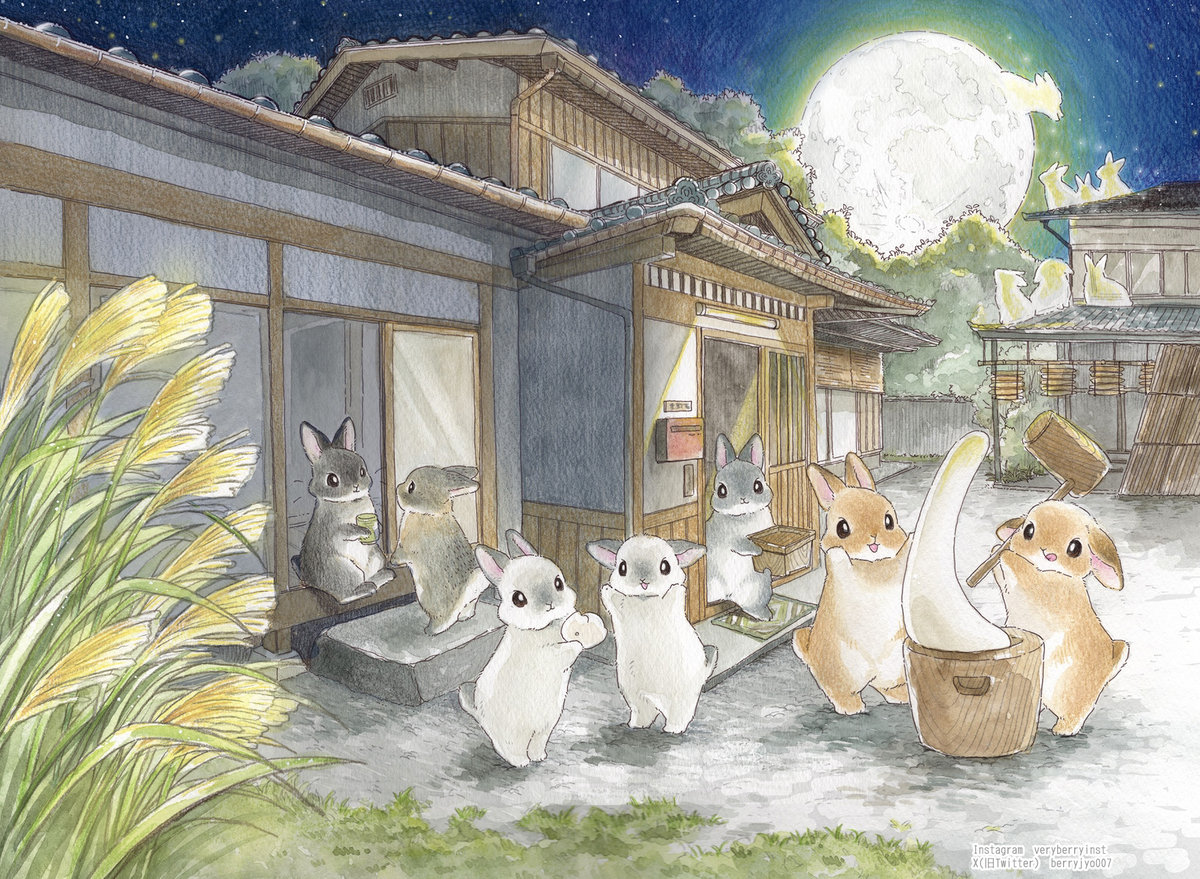 This is a pixiv picture whose title is 🌕中秋の名月.
