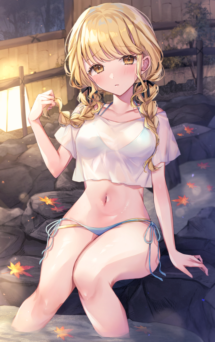 This is a pixiv picture whose title is 藤田ことねさんと温泉.