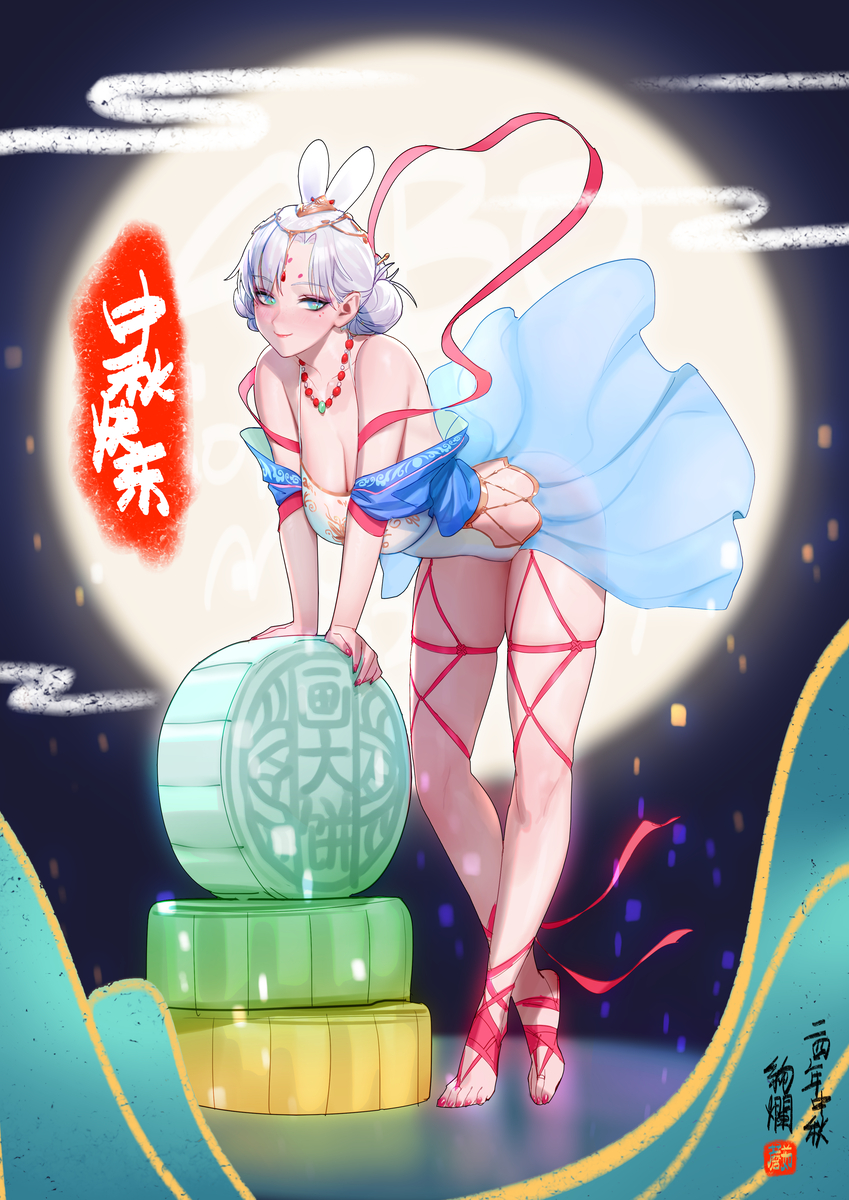 This is a pixiv picture whose title is 少吃大饼 中秋快乐.