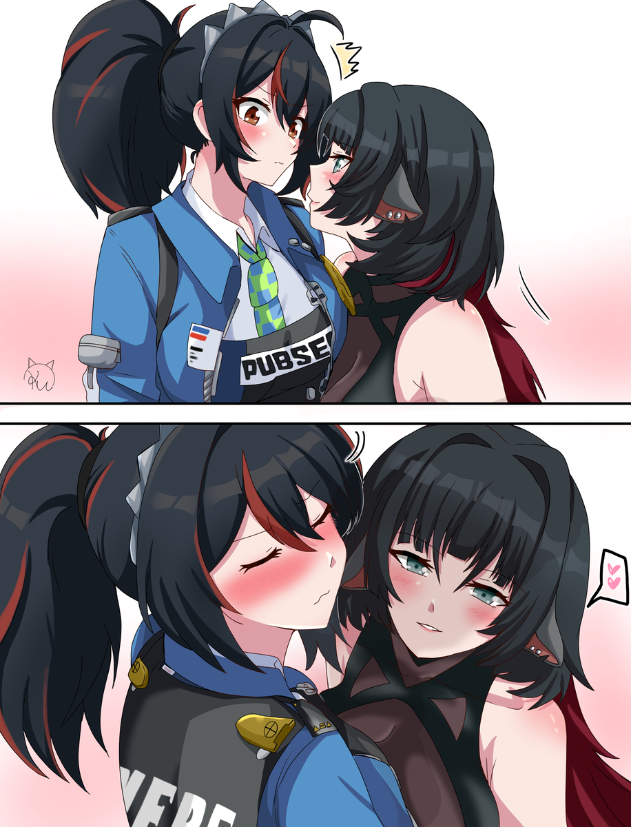 This is a pixiv picture whose title is W-what!! ....she too close !!!.