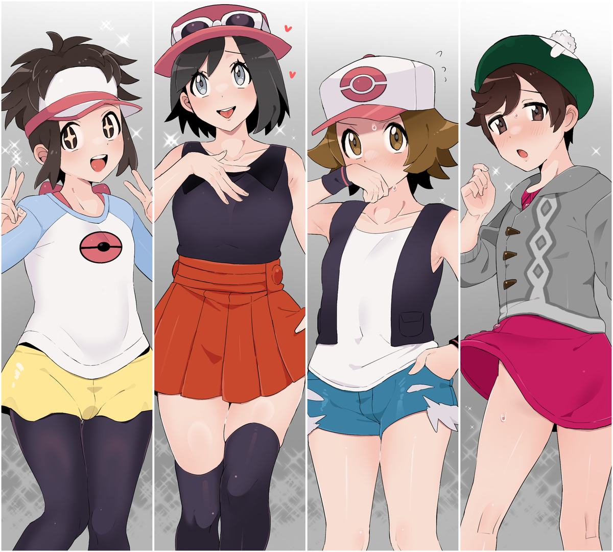 This is a pixiv picture whose title is 女装主人公くんまとめ.