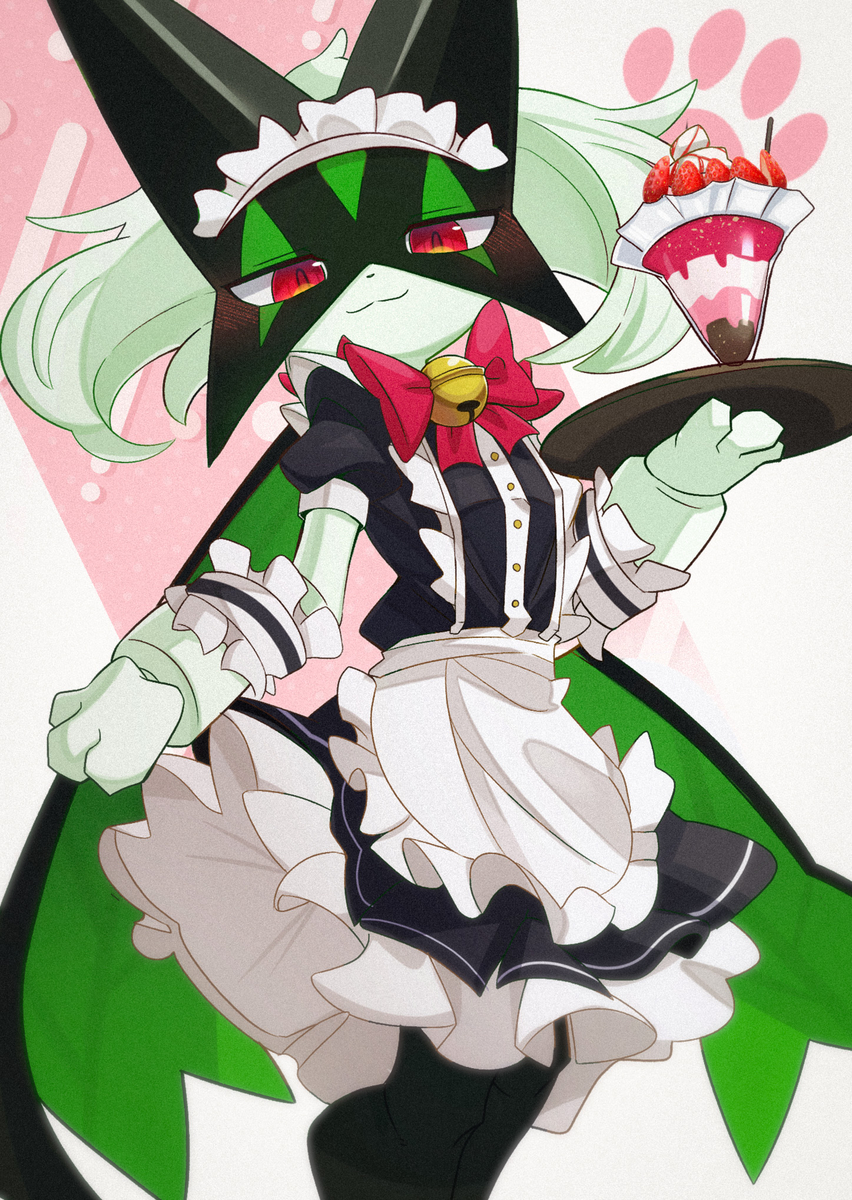 This is a pixiv picture whose title is メイドねこ.