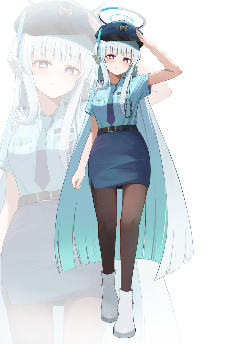 This is a pixiv picture whose title is ミニスカポリスノア.