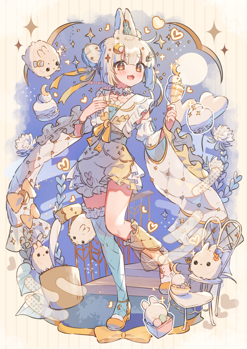 This is a pixiv picture whose title is 🌙×🤍.