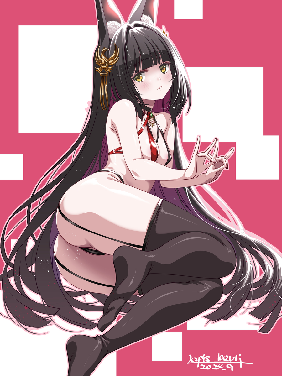 This is a pixiv picture whose title is 長門（META）・島風ちゃん！.
