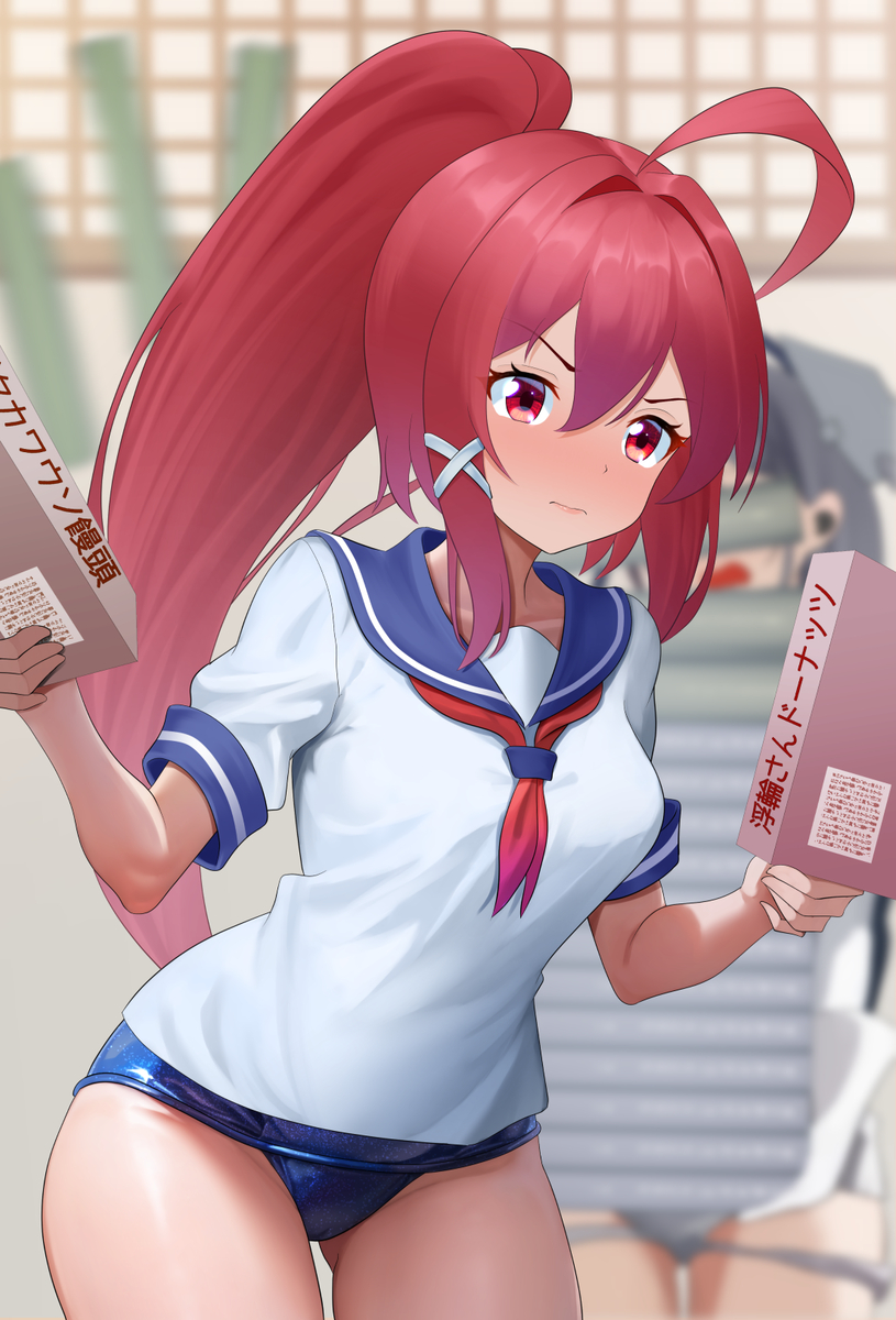 This is a pixiv picture whose title is 司令官向けのお土産を悩み始めて20分経過.