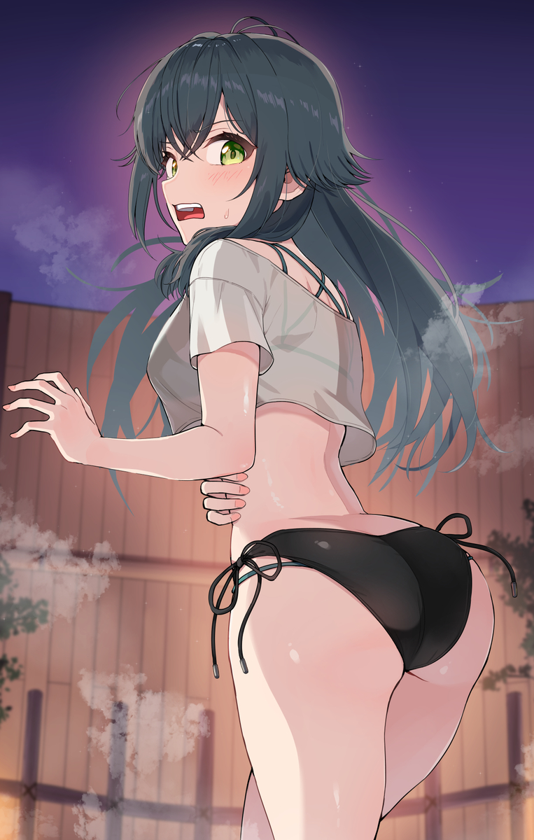 This is a pixiv picture whose title is お腹の肉を見せて.