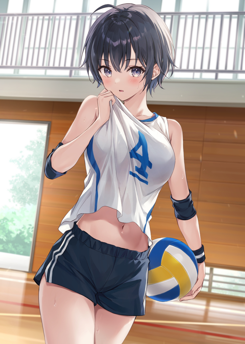 This is a pixiv picture whose title is 汗と青春.