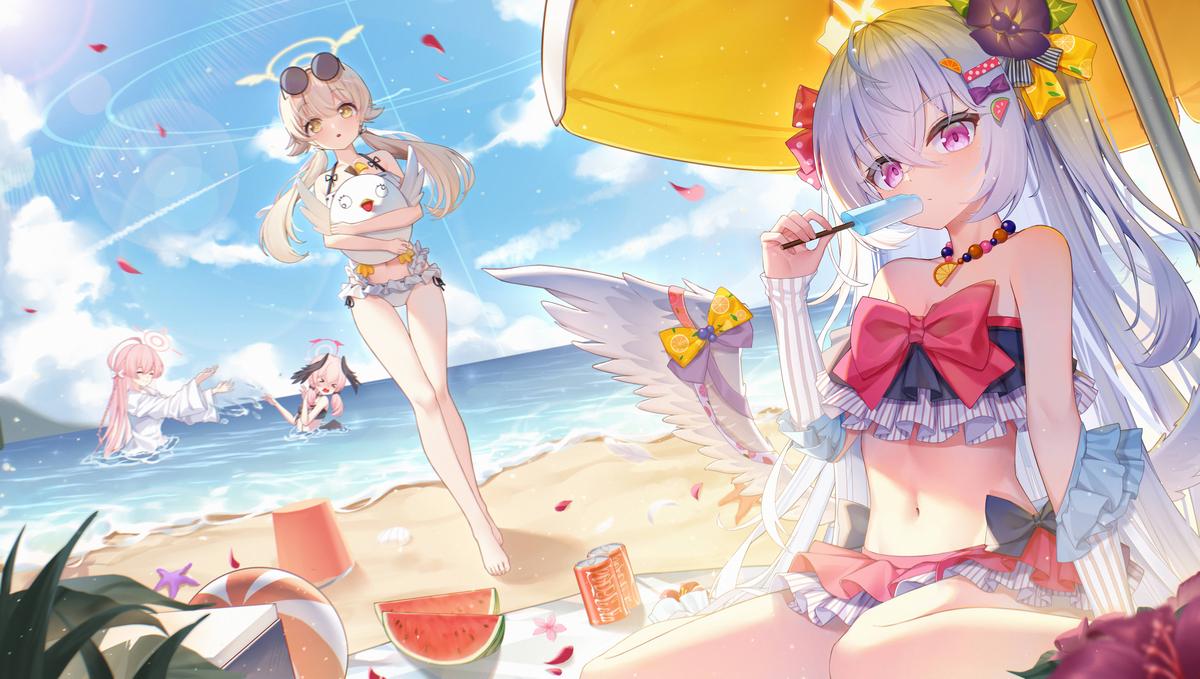 This is a pixiv picture whose title is 補習授業部の夏.