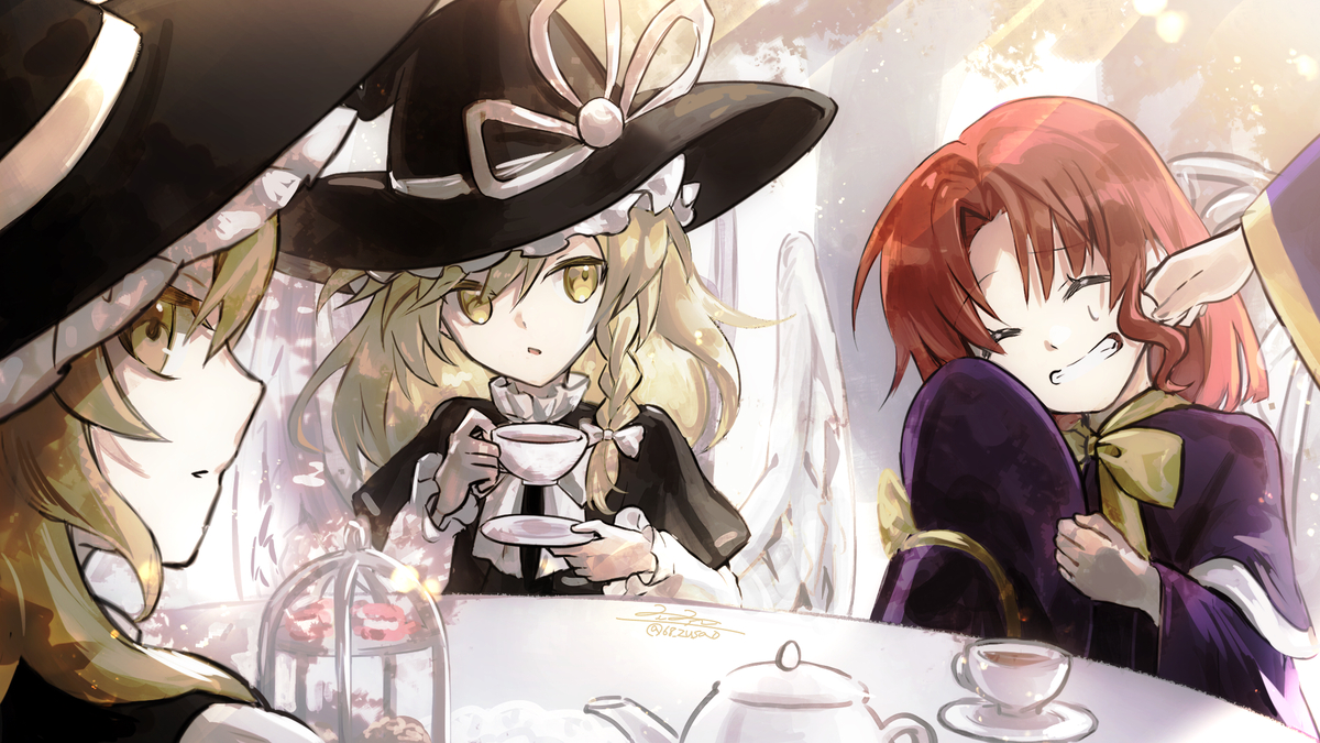 This is a pixiv picture whose title is 魔女達のお茶会.