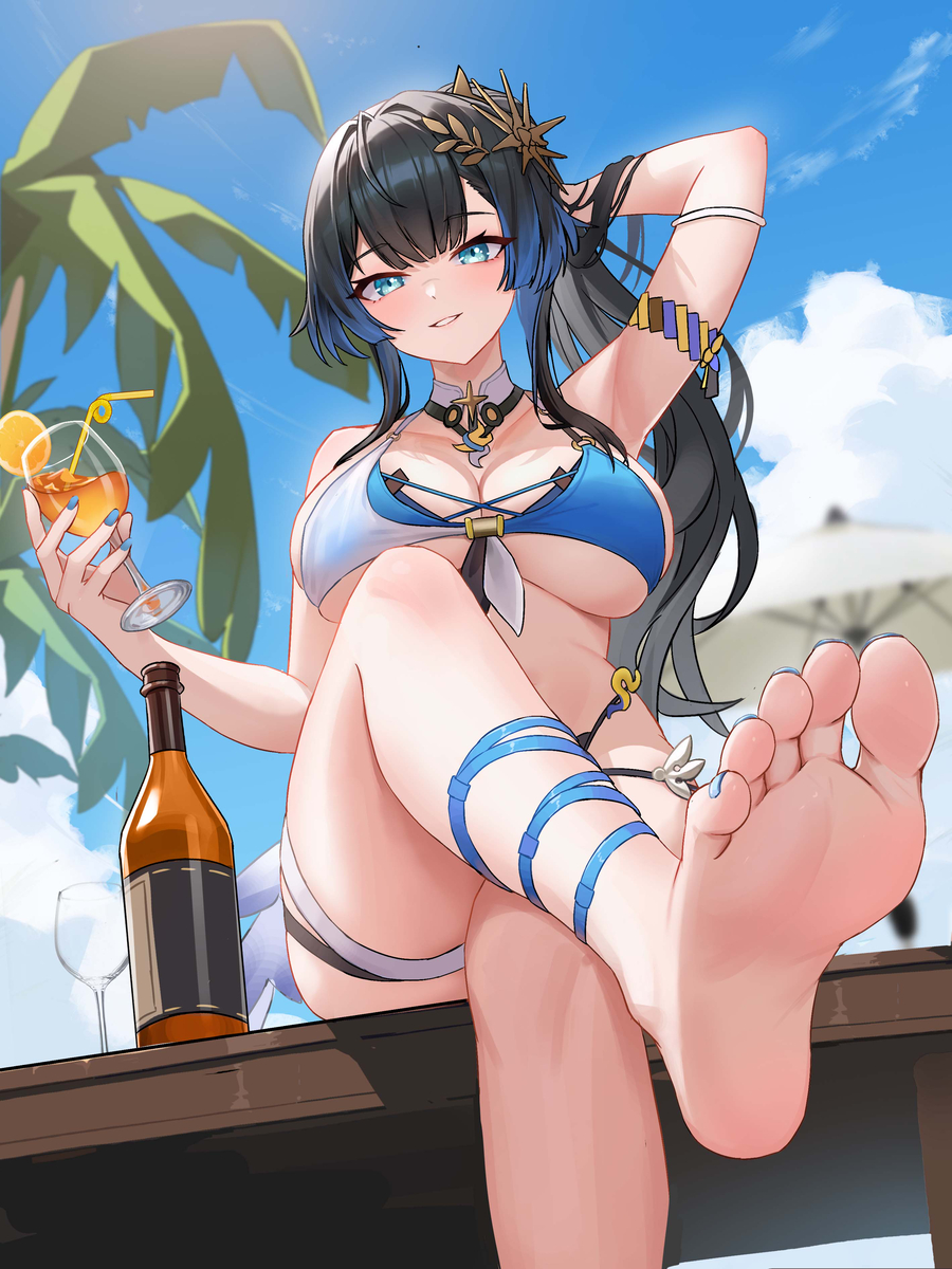 This is a pixiv picture whose title is 泳装凯姐.