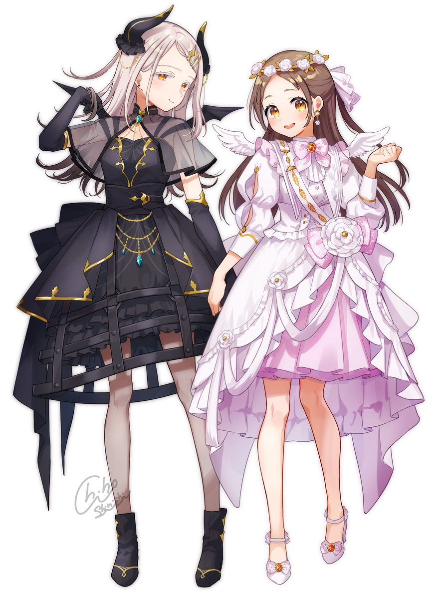 This is a pixiv picture whose title is 👿な広と👼な千奈.