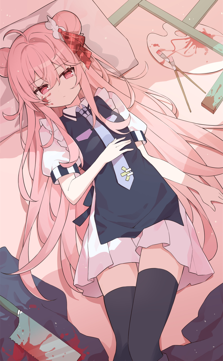 This is a pixiv picture whose title is 血を顔料で.