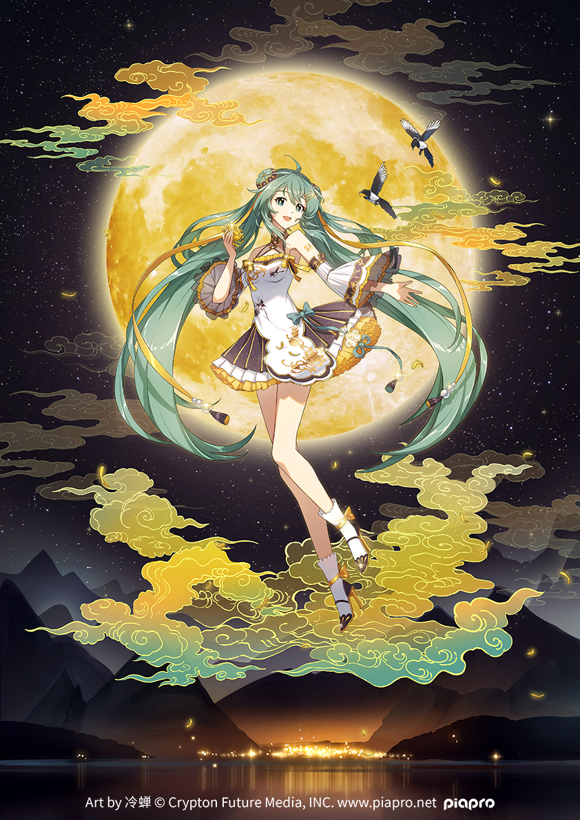 This is a pixiv picture whose title is 初音未来 中秋之夜ver..