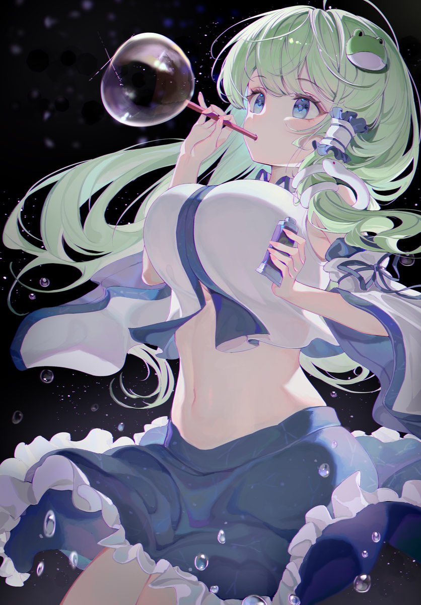 This is a pixiv picture whose title is 東風谷早苗.