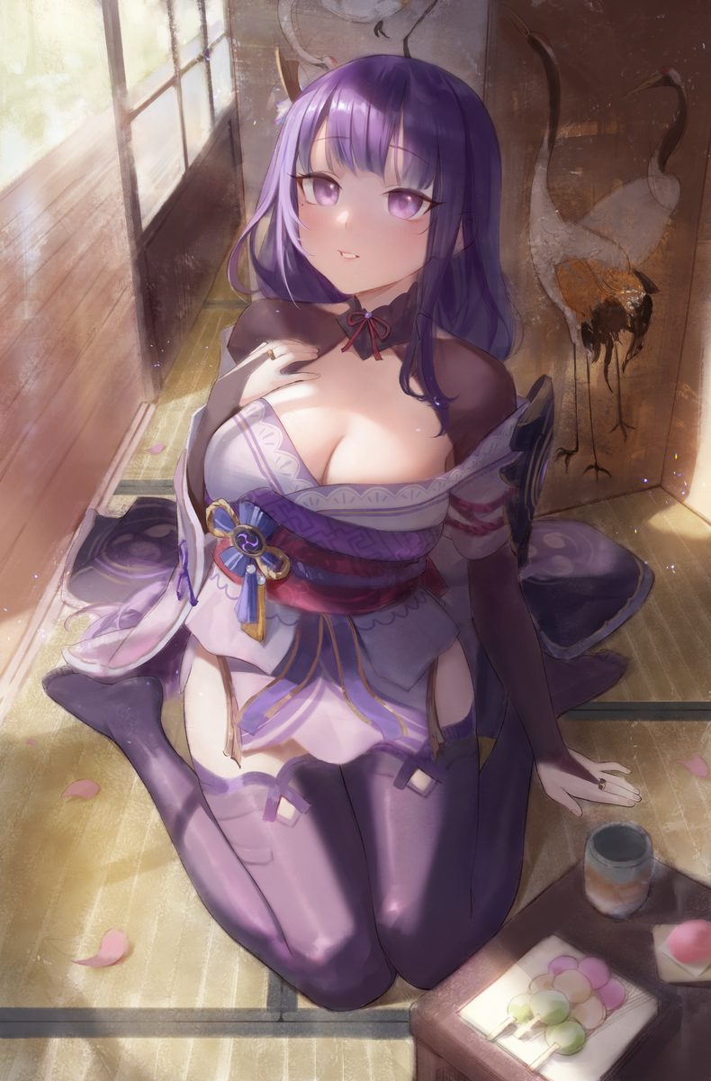 This is a pixiv picture whose title is 雷電將軍.