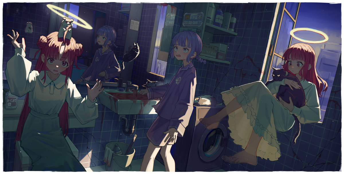 This is a pixiv picture whose title is 事故物件.