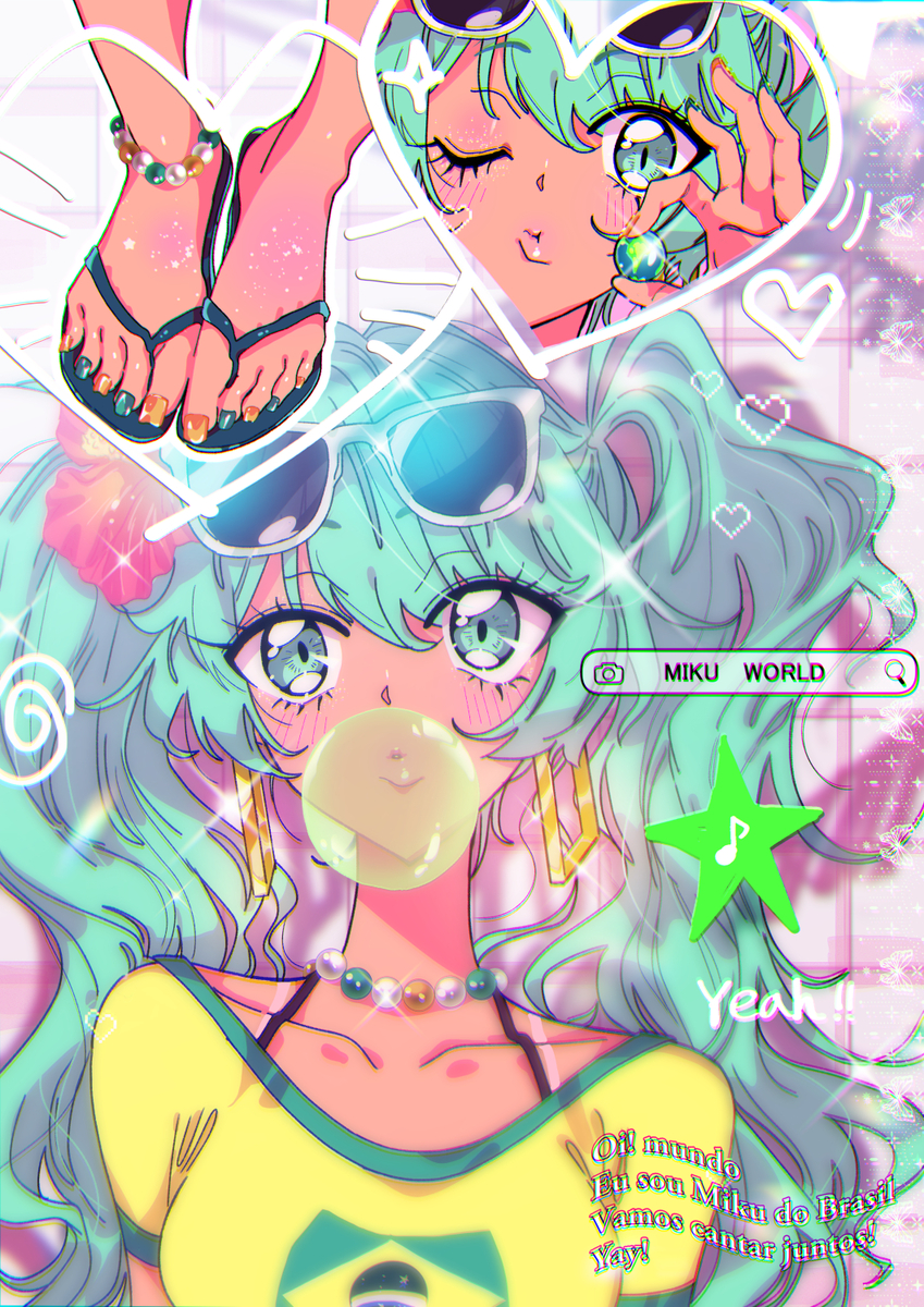 This is a pixiv picture whose title is ブラジリアンミク🌎🌺.