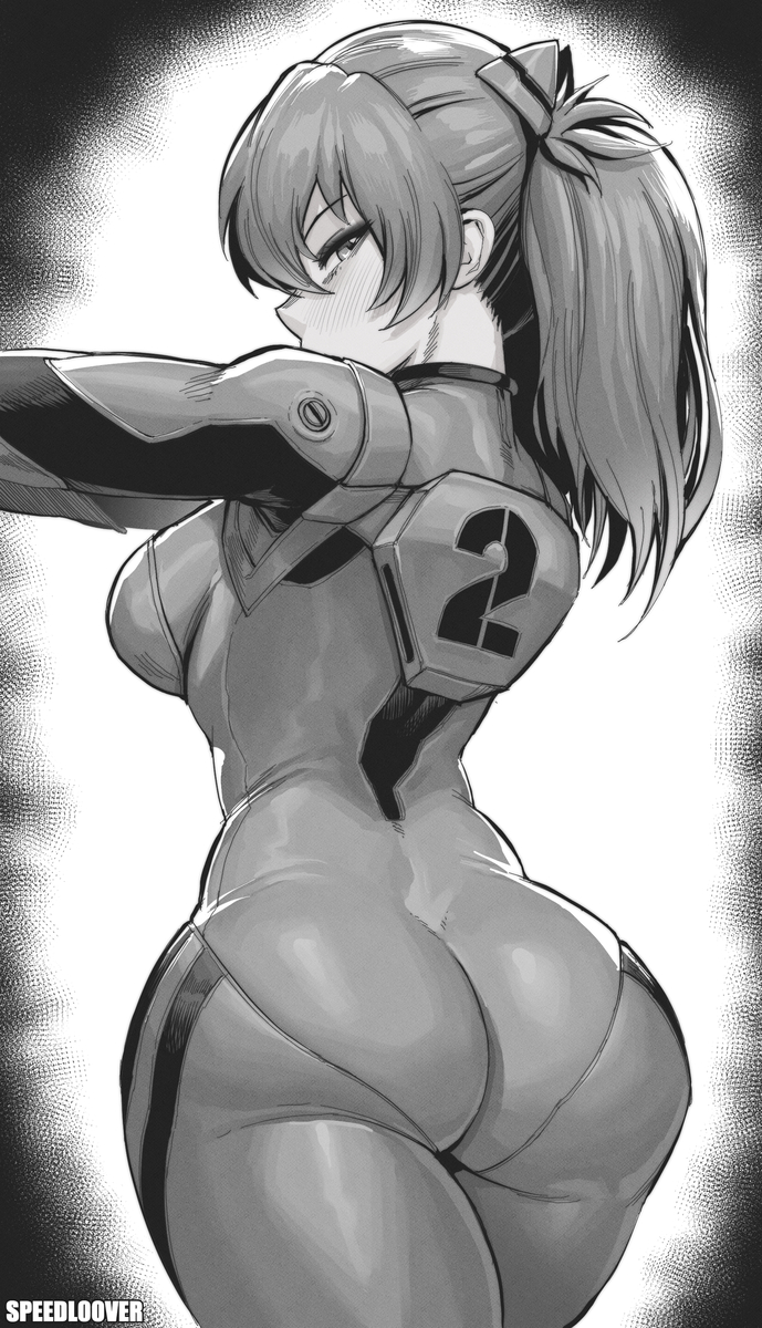 This is a pixiv picture whose title is Asuka's butt- Evangelion.